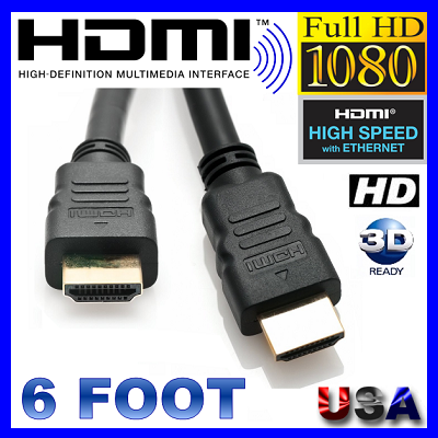 Cable Security Devices on 6ft Hdmi High Speed 1 4a Cable 1 4 Gold 1080p For Ps3 Xbox Bluray Hd