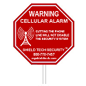 9x9in Cellular Alarm Yard Sign & Stake - Shield Tech Security
