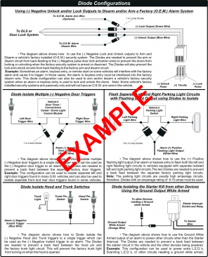 Vehicle Wiring Diagram (For Car Alarm & Remote Start Installations)