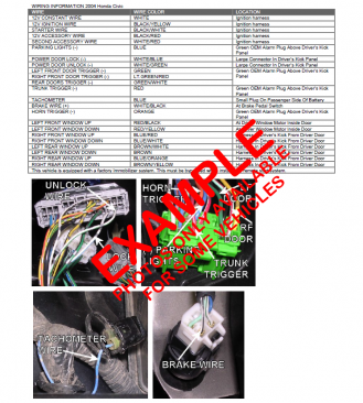 Vehicle Wiring Diagram (For Car Alarm & Remote Start Installations)
