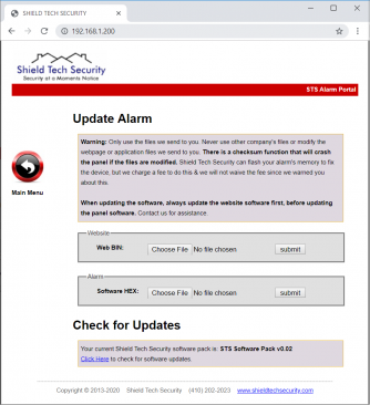 ST-VGT Web Alarm Software BIN